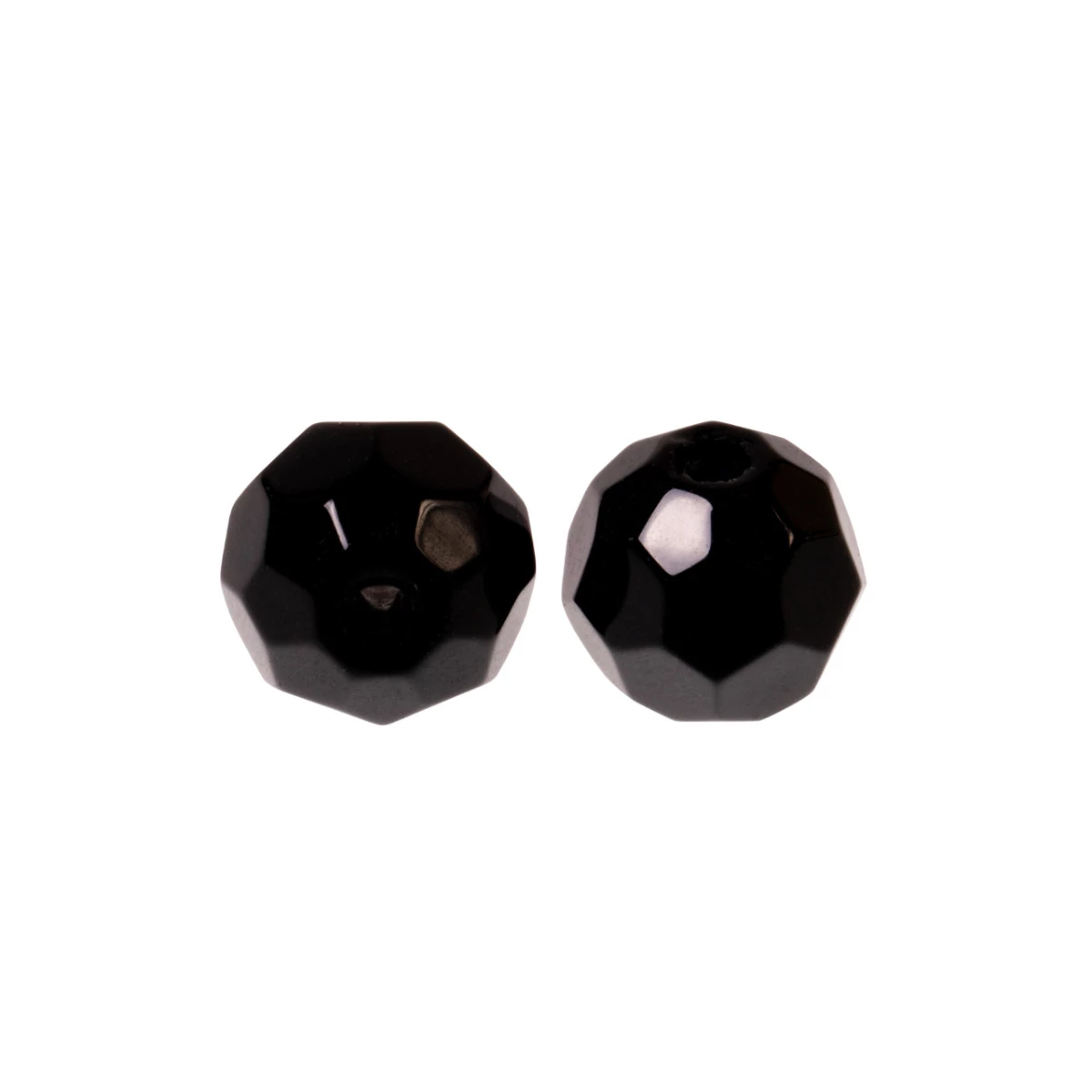 Zeck Faceted Glass Beads 8,00mm Schwarz