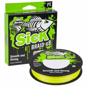 Berkley Sick Braid Hi-Viz Yellow 0,10mm Geflochtene Angelschnur Wunschlänge