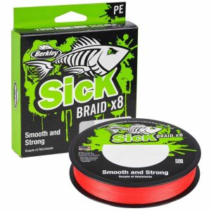 Berkley Sick Braid Red 0,10mm Geflochtene Angelschnur Wunschlänge