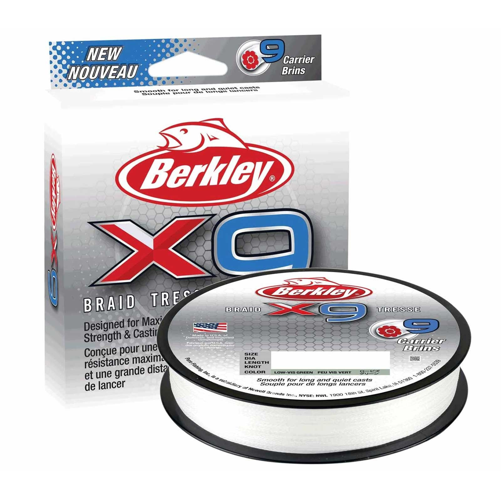 Berkley X9 Braid Crystal 0,10mm 9,0kg geflochtene Angelschnur Wunschlänge