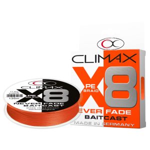 Climax 135m 0,11mm 8X Neverfade Baitcast Hi-Vis Orange SB Geflochtene Angelschnur