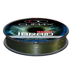 Climax iBraid U-Light Moosgrün 135m 0,10mm ultradünne geflochtene Angelschnur