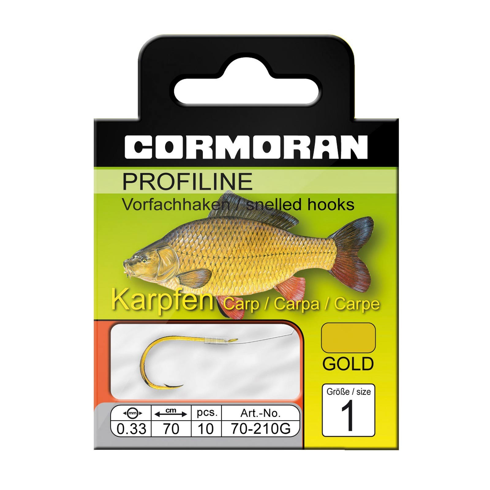 Cormoran Profiline Karpfenhaken gold gebunden Gr.6