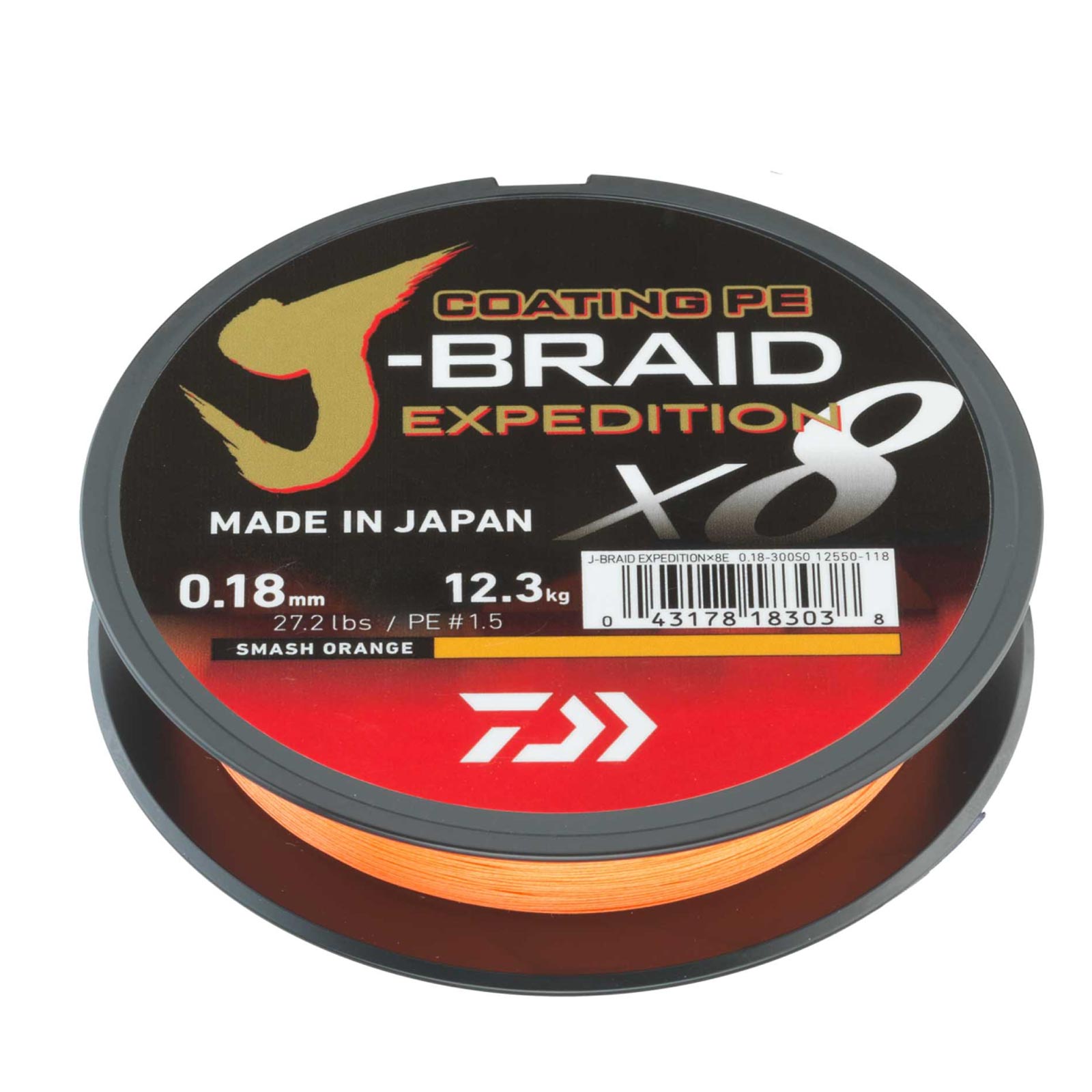 Daiwa J-Braid Exped. X8E 0.06mm-300m smash orange Geflochtene Schnur