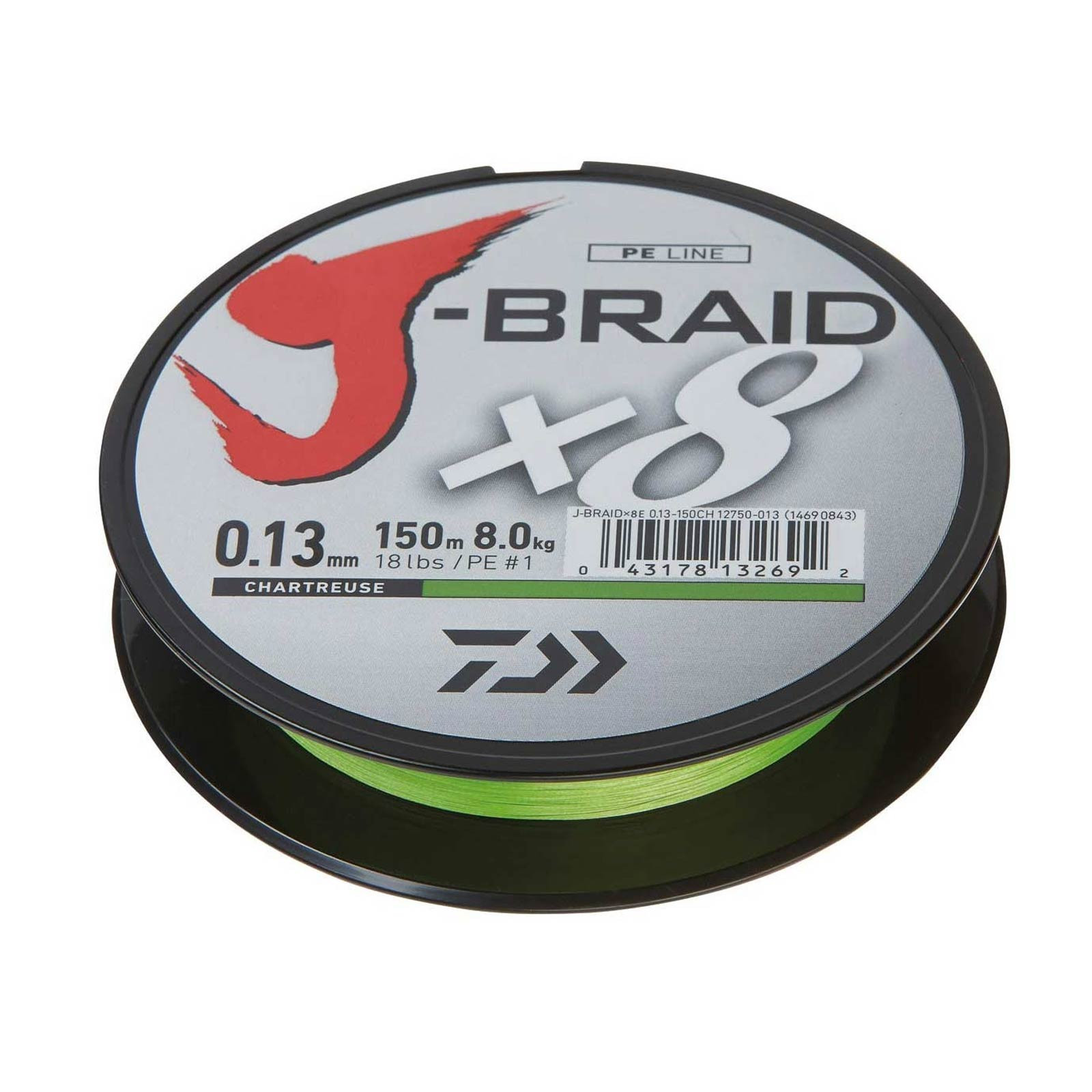 Daiwa J-Braid X8 0,28mm Chartreuse Geflochtene Angelschnur Meterware