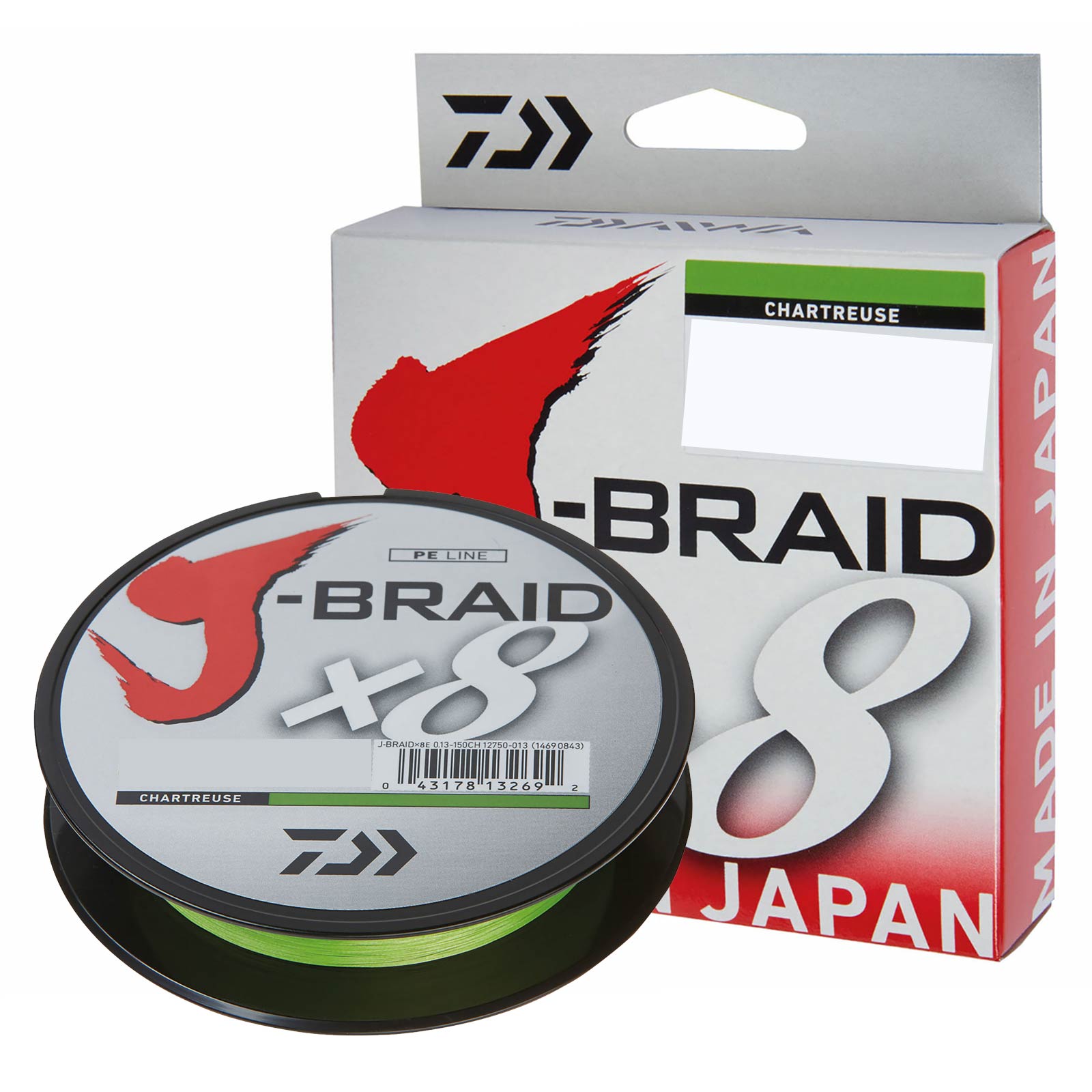Daiwa J-Braid X8 0.06mm-300m Chartreuse Geflochtene Schnur