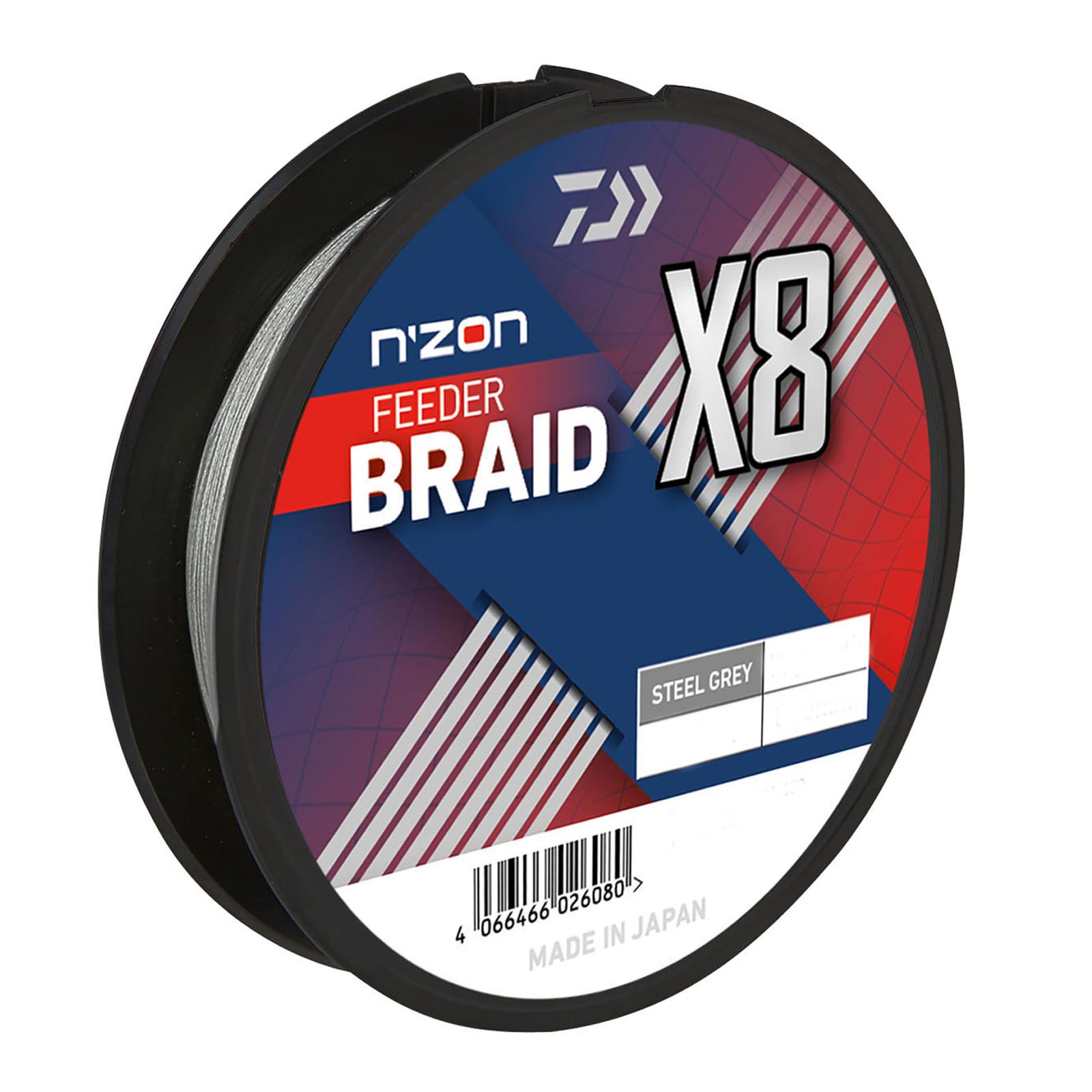 Daiwa N'ZON X8 Braid 0.08mm-150m steel gray Geflochtene Feeder-Angelschnur