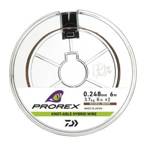 Daiwa Prorex Hybr. Knotable Wire 6m-4.4kg 0,275mm Brown Stahlvorfach