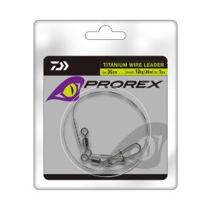 Daiwa Prorex Titanium Vorfach 20cm 12kg/25lb Stahlvorfach montiert