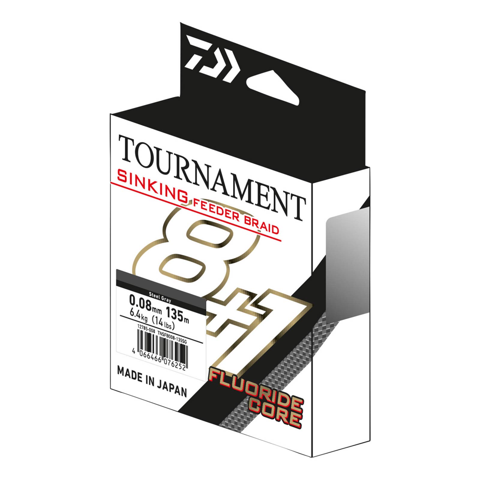 Daiwa TN Feeder Braid sink. 8+1 0.08mm 135m Steel Grey Geflochtene Schnur