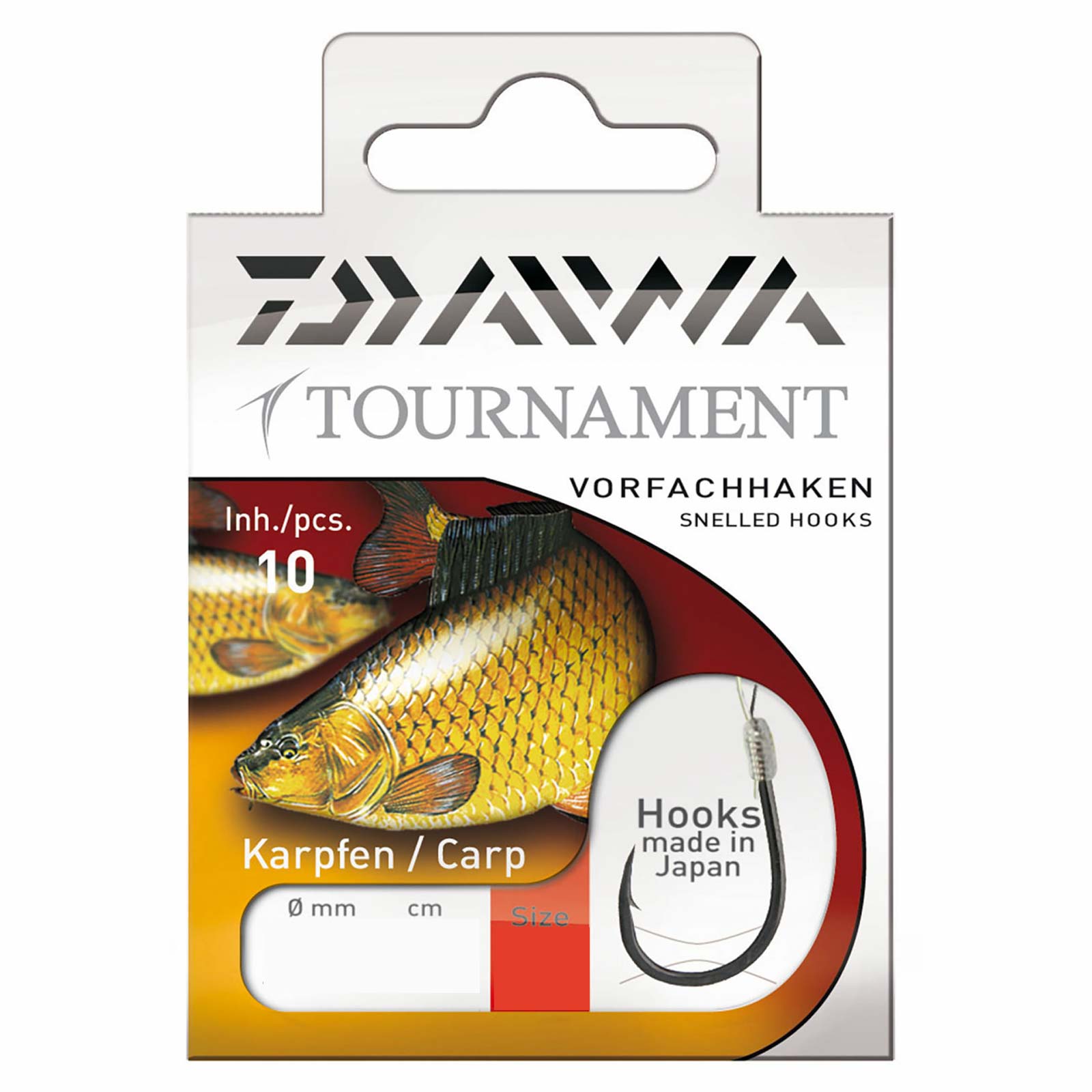 Daiwa Tournament Karpfenhaken Gr.1 Gebundene Karpfen-Vorfachhaken