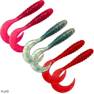 Dieter Eisele Twister Wirbelwind Set 8cm 6 Stk Fluo Meeres Gummiköder Sortiment