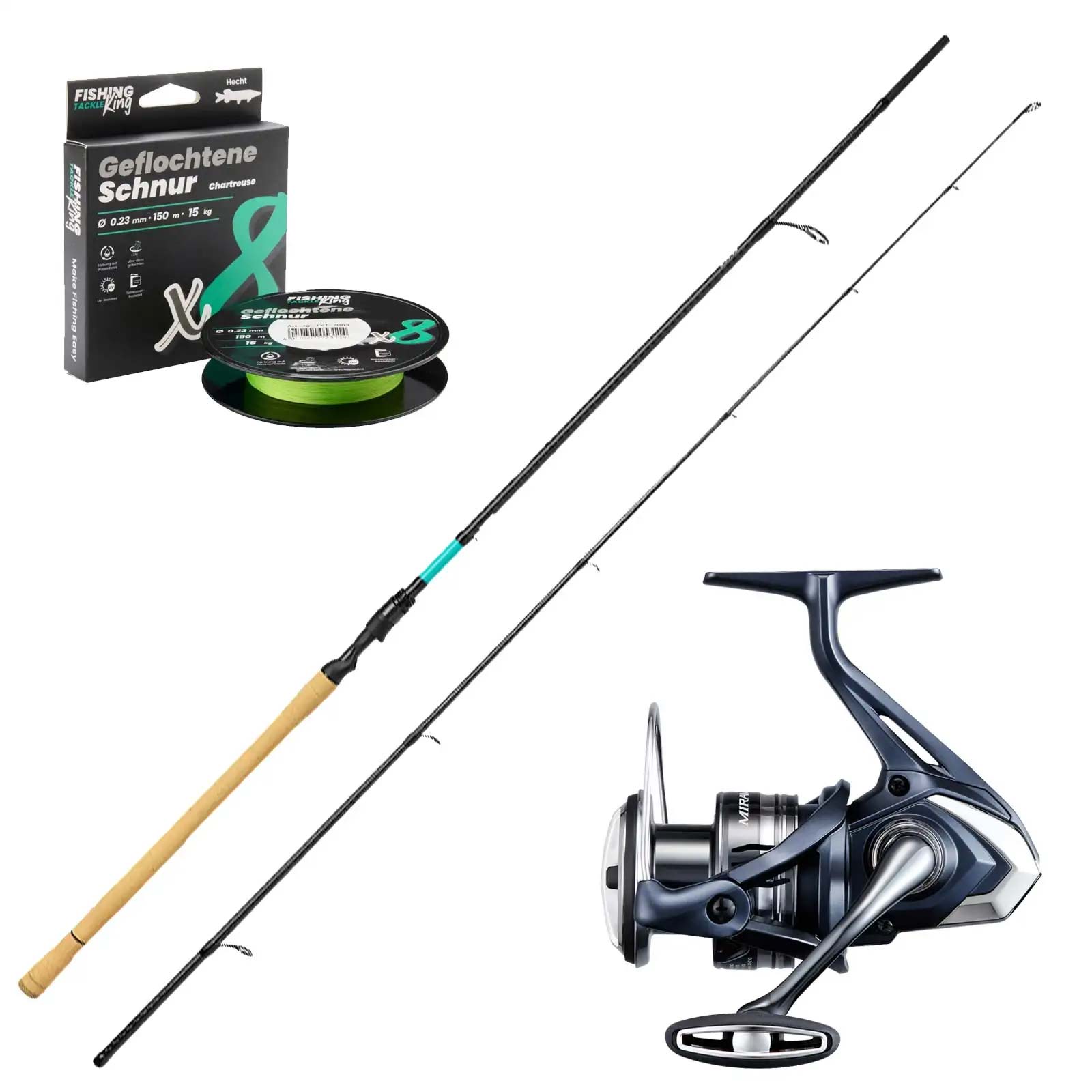 Fishing-King Hecht Combo 2,70 m – 40–120 g Miravel 4000 8-fach Geflecht 0,23 mm