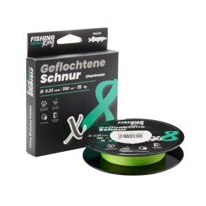 Fishing-King Tackle 8-fach Geflochtene Schnur Chartreuse 150m 0,23mm Hecht