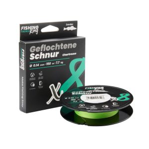 Fishing-King Tackle 8-fach Geflochtene Schnur Chartreuse 150m 0,14mm Zander
