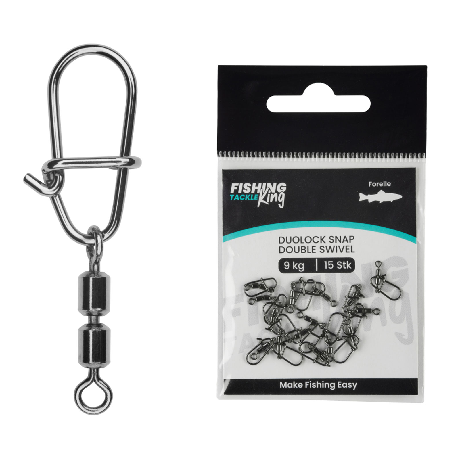 Fishing-King Tackle Forelle Duolock Snap + Double Swivel