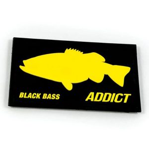 FishXplorer Scratch-Patch für Cap/Mütze Silicone Black Bass