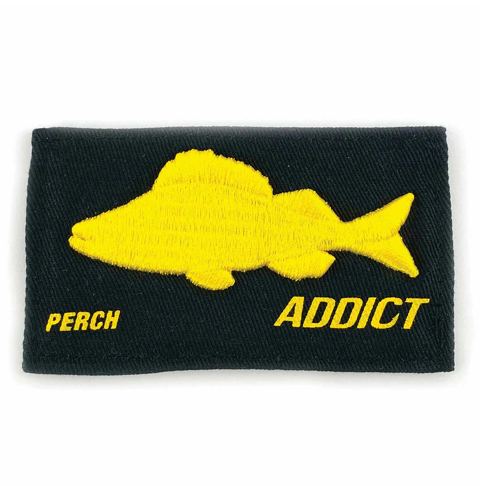 FishXplorer Scratch-Patch Schwarz bestickt "Perch" (Barsch) Addict