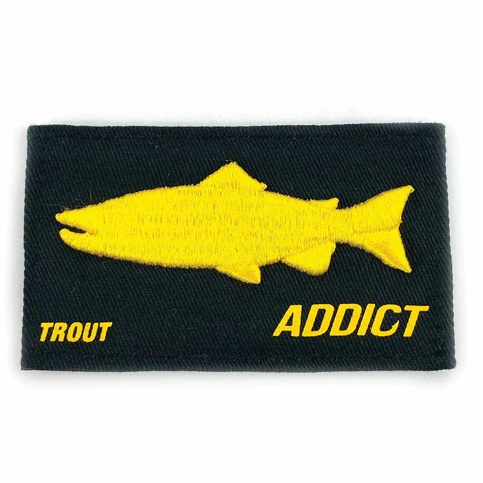 FishXplorer Scratch-Patch Schwarz bestickt "Trout" (Forelle) Addict