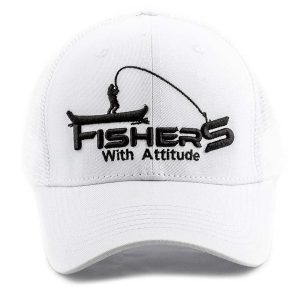 FishXplorer Trucker Cap "Fisher With Attitude" Weiss