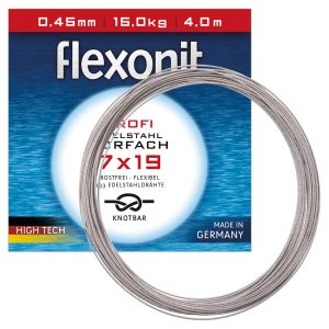 flexonit 7×19 Silber Meterware 0,45mm 15,0kg 100m Stahlvorfach