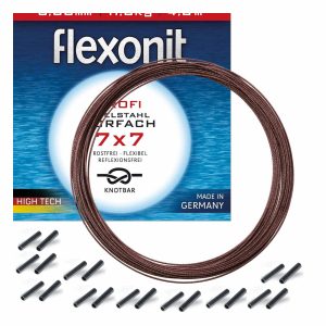 Flexonit 7×7 Stahlvorfach 0,36mm + passende Quetschhülsen komplett Angelset