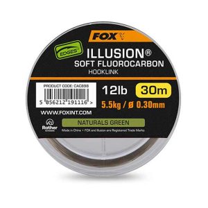 Fox Edges Illusion Soft Fluorocarbon Hooklink 12lb 5.5kg 0.30mm 30m 3pcs naturals green Fluorocarbon Vorfachschnur