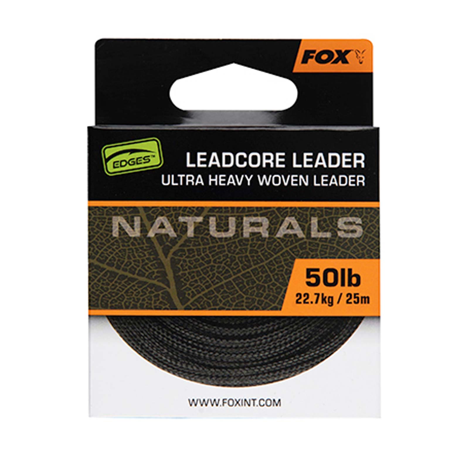 Fox Edges Naturals Leadcore Leader 25m Ultra Heavy 50lb 22.7kg Karpfen Rigzubehör