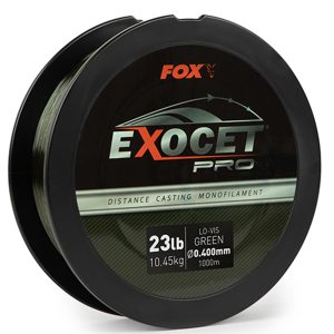 Fox Exocet Pro Monofilament Lo-Vis Green 0.400mm 23lbs / 10.45kgs (1000m) Monofile Angelschnur