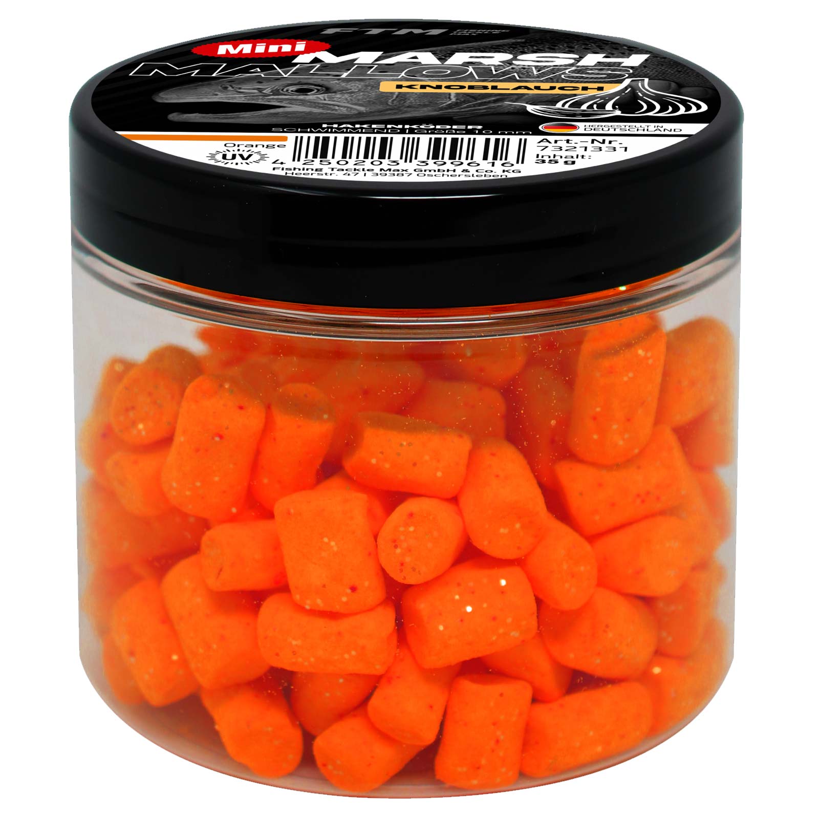 FTM Marshmallow Knoblauch Mini schwimmend 35 g Orange Forellenköder