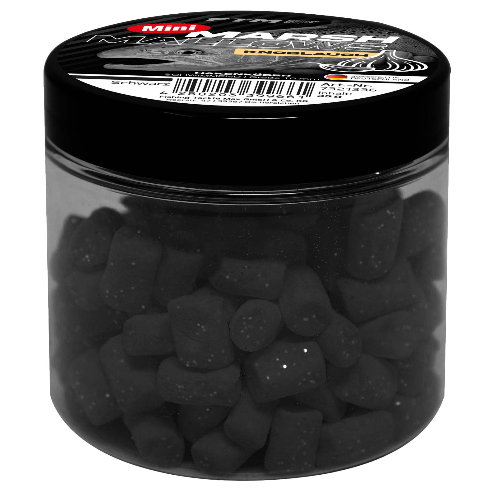 FTM Marshmallow Knoblauch Mini schwimmend 35 g Schwarz Forellenköder