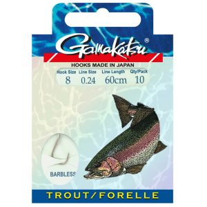 Gamakatsu BKD-3360B Trout Barbless Gr.10 Vorfachhaken ohne Widerhaken
