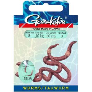 Gamakatsu BKD-5213R WORM Braided Gr. 1 Vorfach geflochtene Schnur
