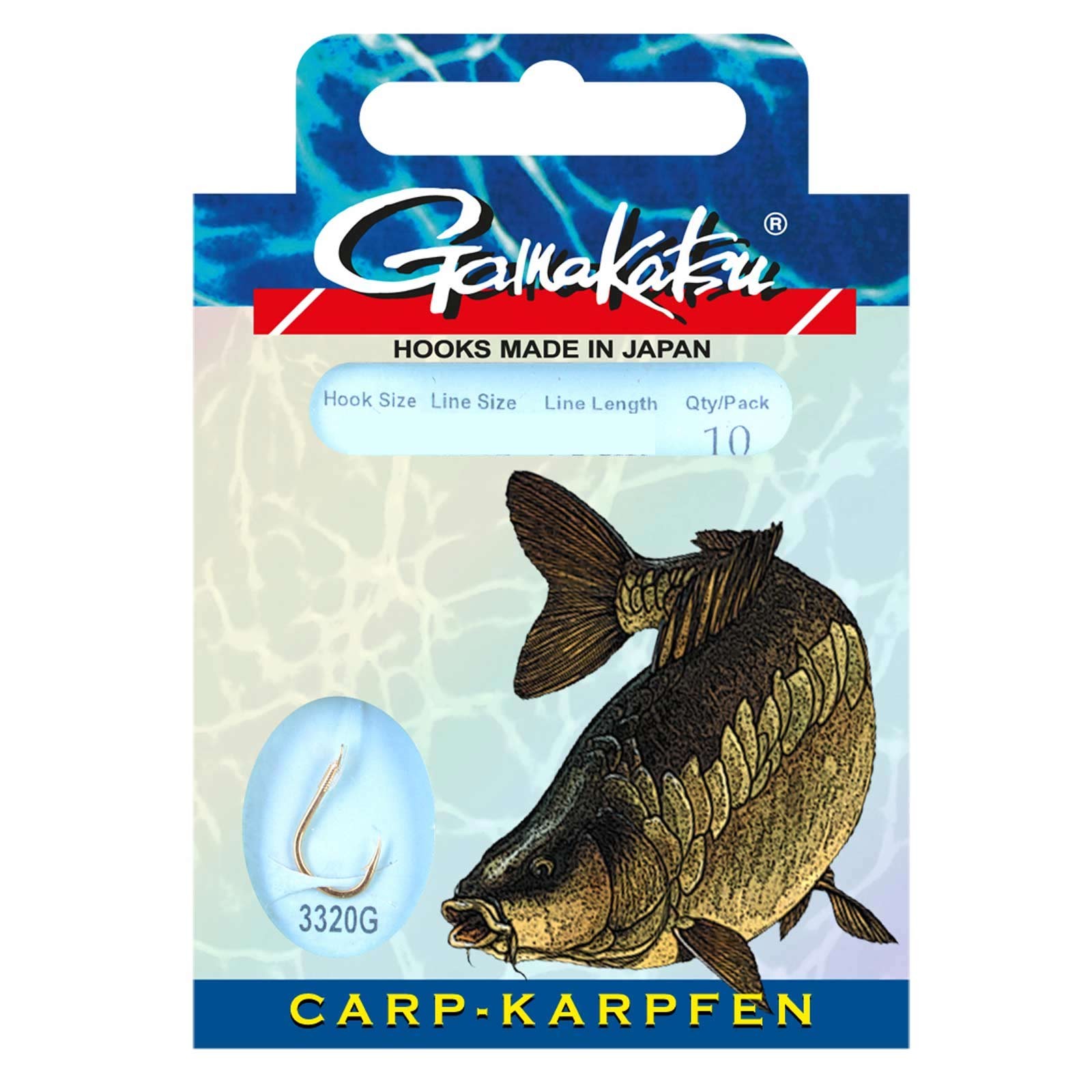 Gamakatsu Karpfen 75cm 3320G Gr.6 Vorfachhaken
