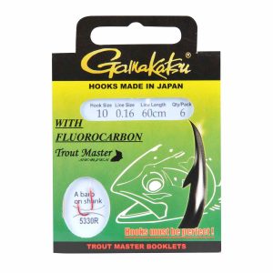 Gamakatsu Trout Master Fluorocarbon LS-5330 #6 18mm Forellenhaken mit Vorfach
