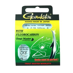 Gamakatsu Trout Master Fluorocarbon LS-608 #6 18mm 200cm Forellenhaken mit Vorfach
