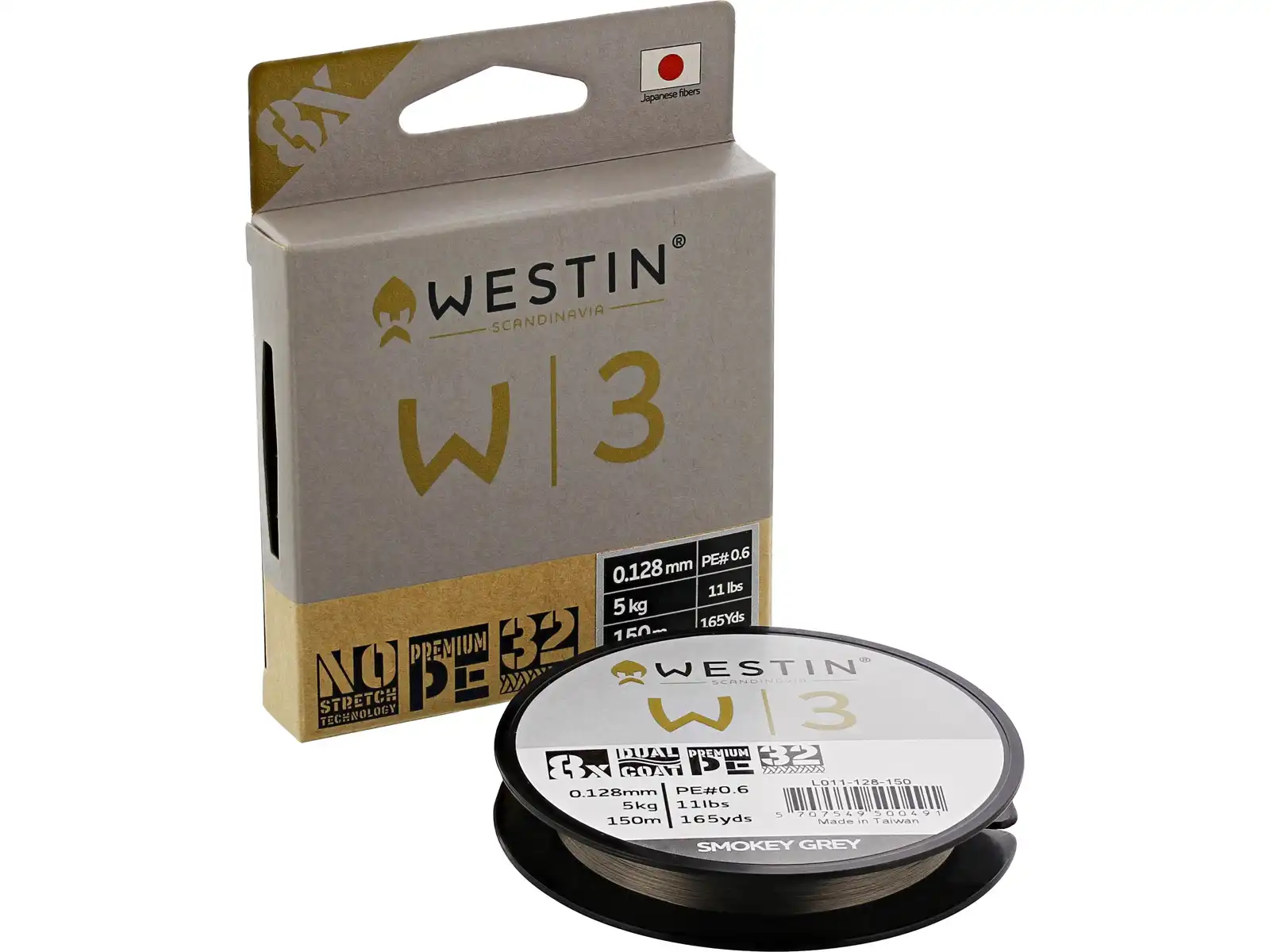 Westin W3 8 Braid Smokey Grey 150m 0,08mm 3kg