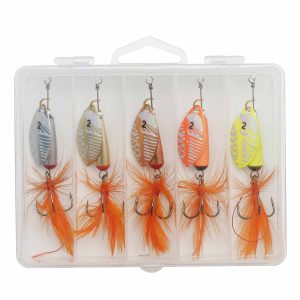 Kinetic F Angeln Spinner Angelköder Angelset – 5 Raubfischspinner 9g mit Box