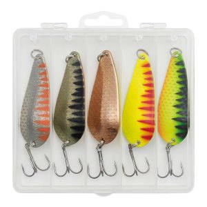 Kinetic PG Hechtblinker Angelset – 5 Hechtköder 28g mit Köderbox