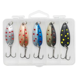 Kinetic Trout Forellenblinker Angelset – 5 Forellenköder 5g mit Köderbox