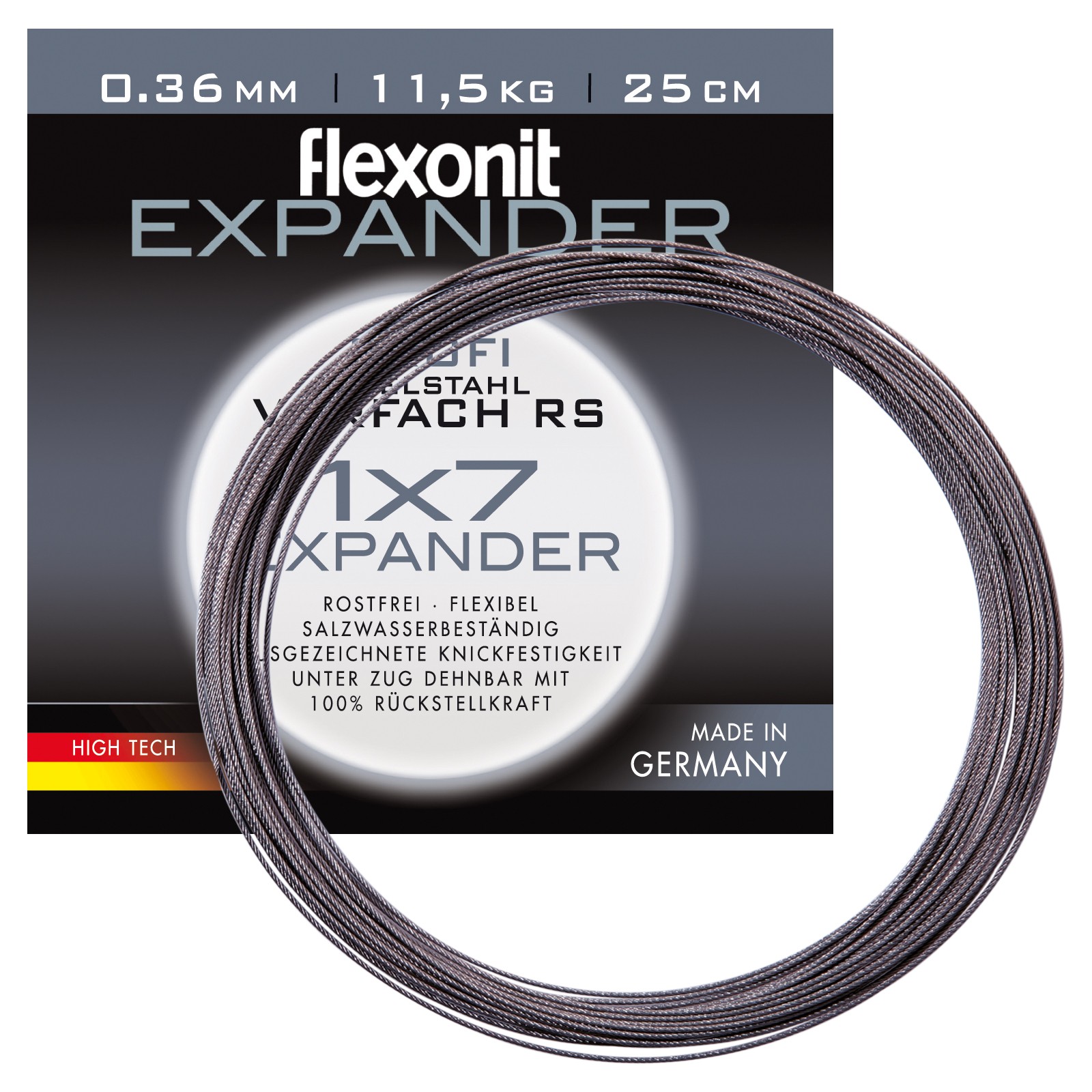 flexonit Expander 1x7 0,36mm Meterware Länge 2m Stahlvorfach