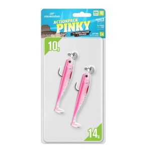 Lieblingsköder 10cm Actionpack Pinky Gummifisch montiert Set