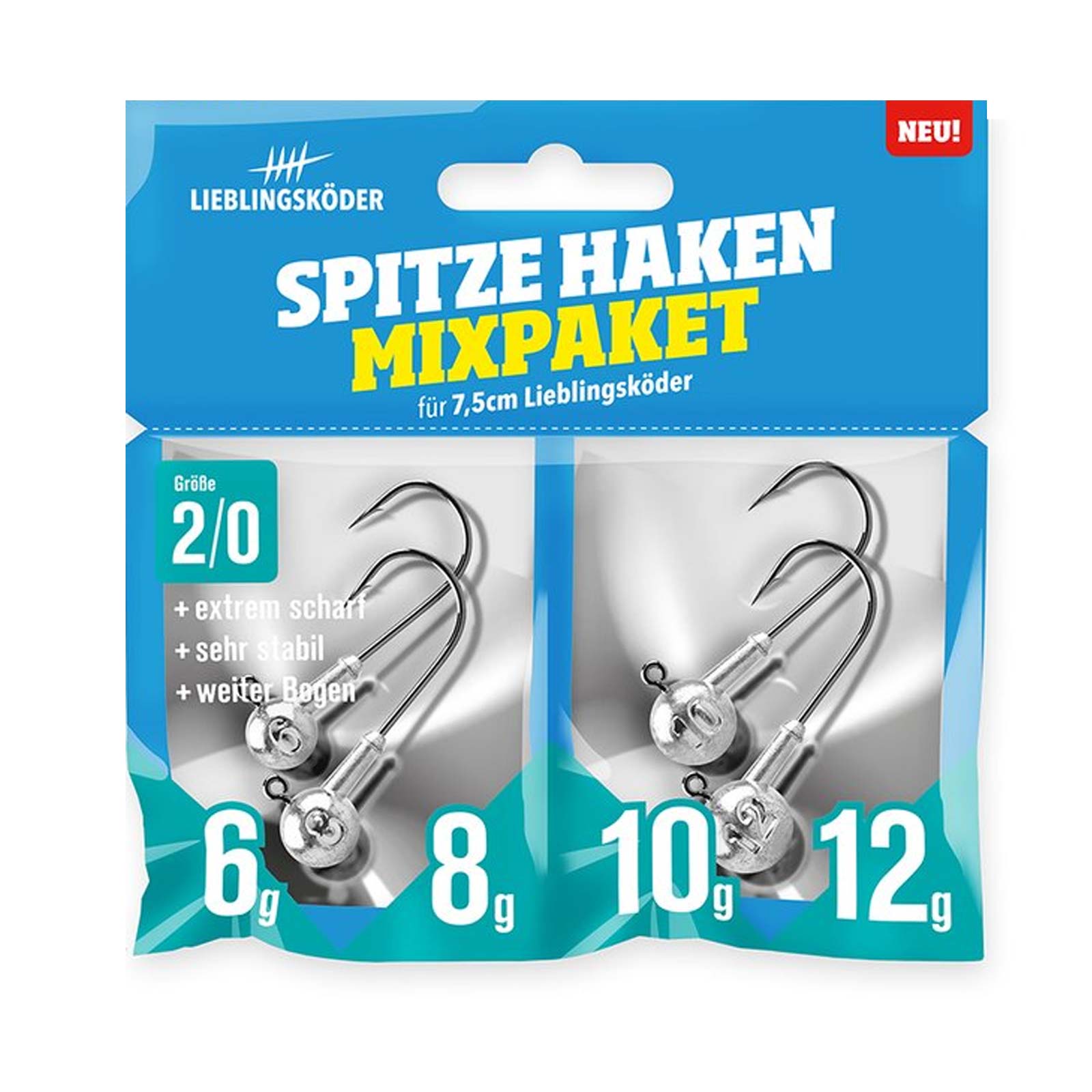 Lieblingsköder Spitze Haken 2/0 Mixpaket Jigheads