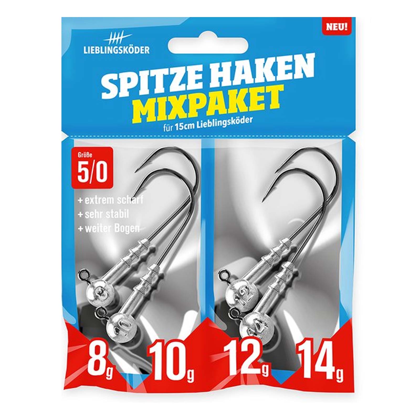 Lieblingsköder Spitze Haken 5/0 Mixpaket Jigheads