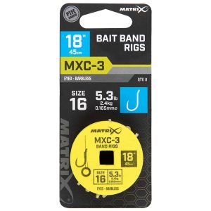 Matrix MXC-3 Size 16 Barbless / 0.165mm / 18" (45cm) / Band – 8pcs