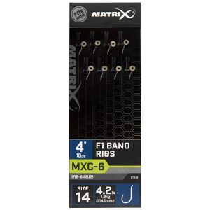Matrix MXC-6  Size 14 Barbless / 0.145mm / 4" (10cm) F1 Band – 8pcs