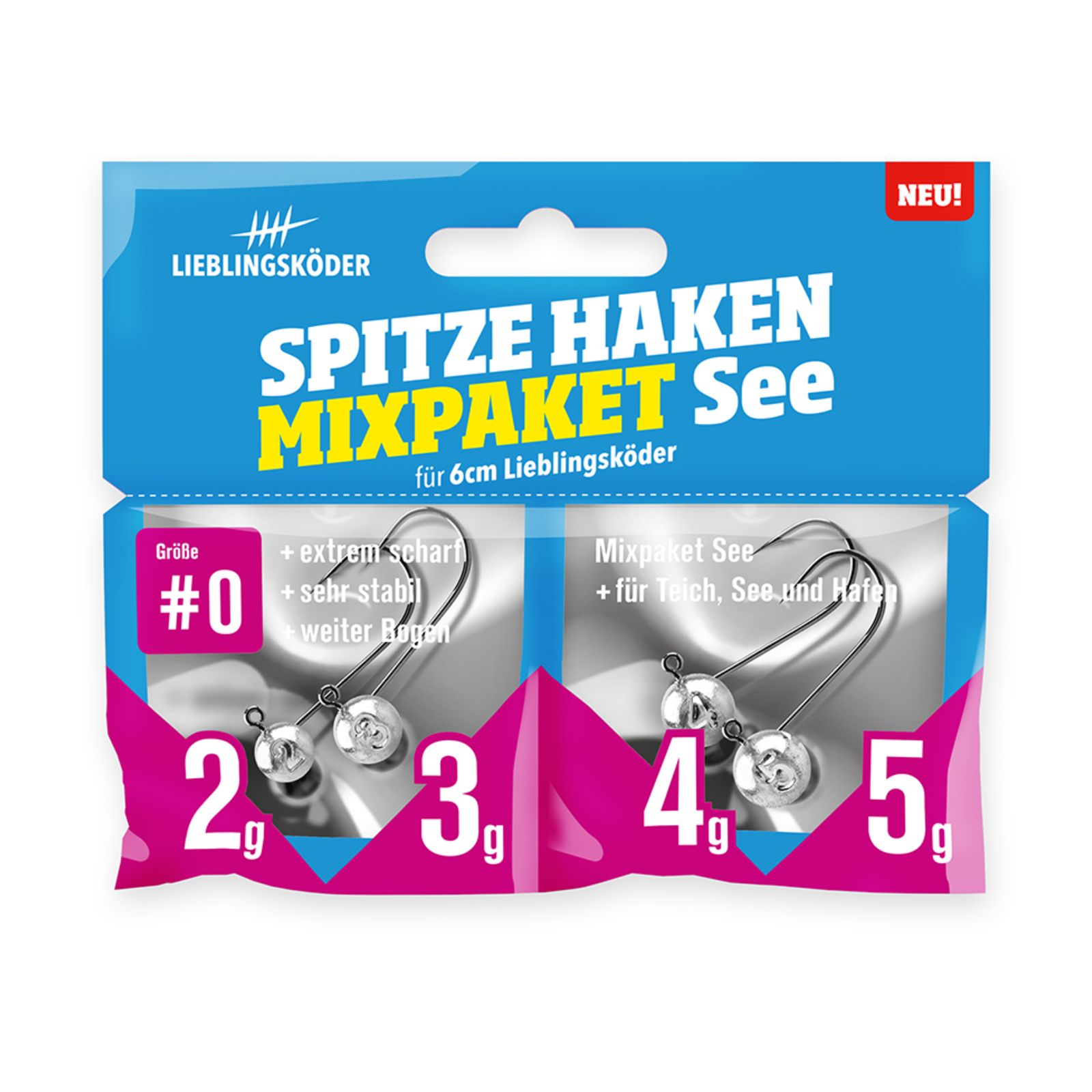 Lieblingsköder Spitze Haken #0 Mixpaket See Jigheads