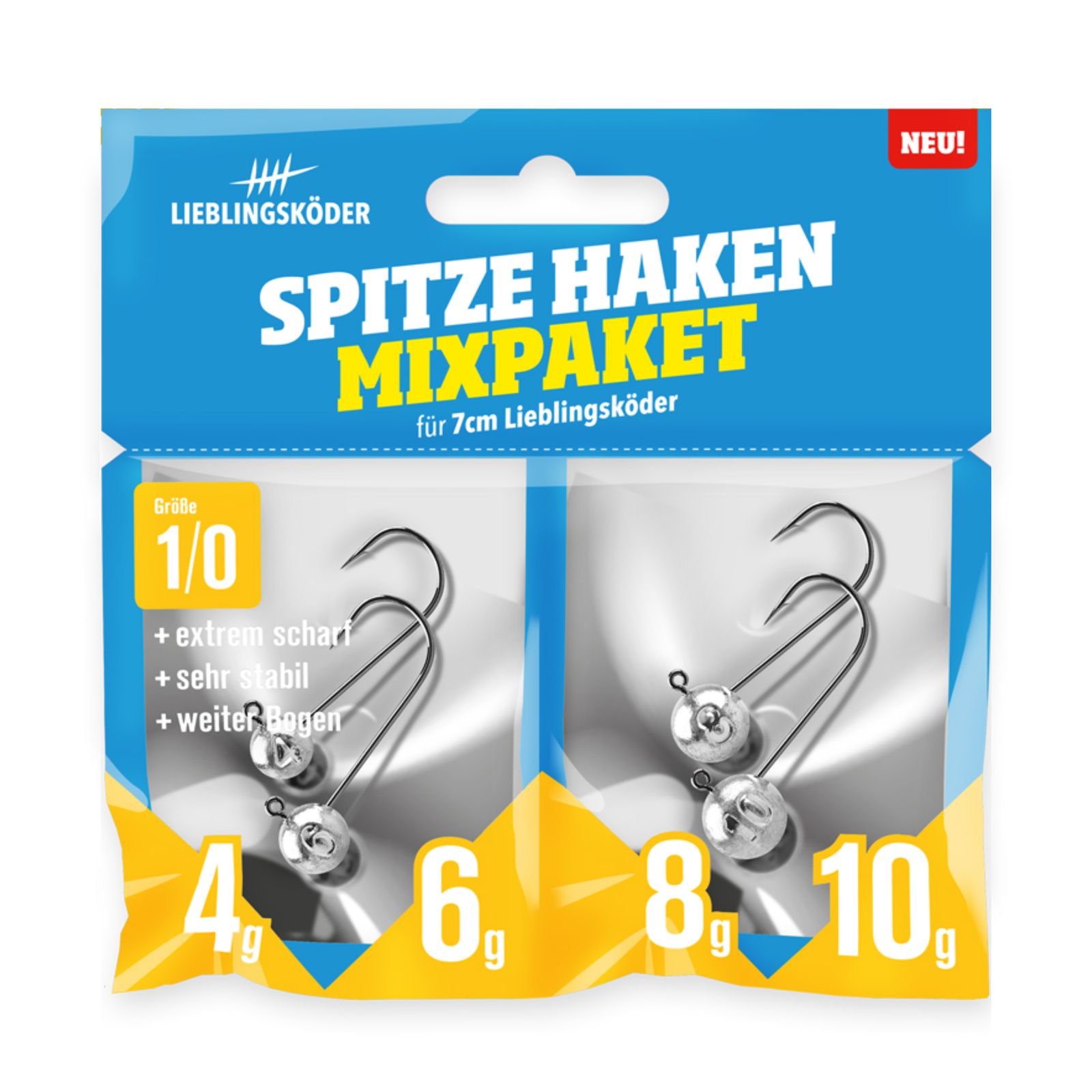 Lieblingsköder Spitze Haken 1/0 Mixpaket Jigheads