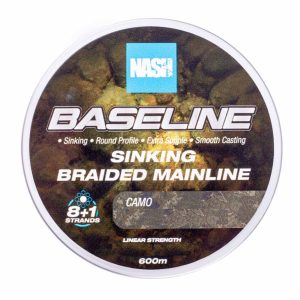 Nash Baseline Sinking Braid Camo 25lb 0.24mm 600m Sinkende Geflochtene Karpfenschnur