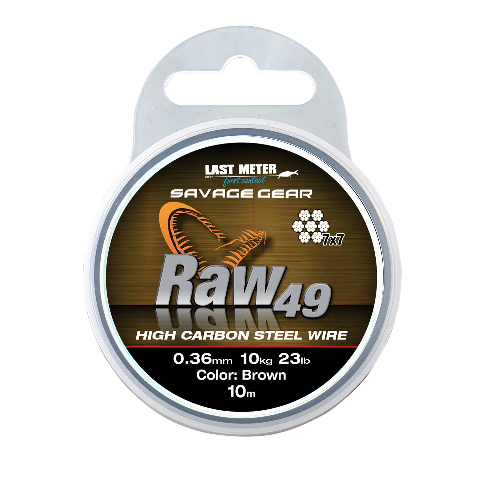 Savage Gear Raw 49 0,36mm 10m braun Stahlvorfach